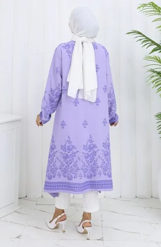 Desenli Tunik 1012-01 Lila