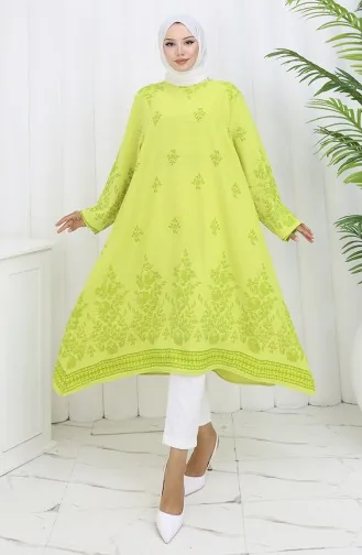 Gemusterte Tunika 1012-02 Ölgrün 1012-02