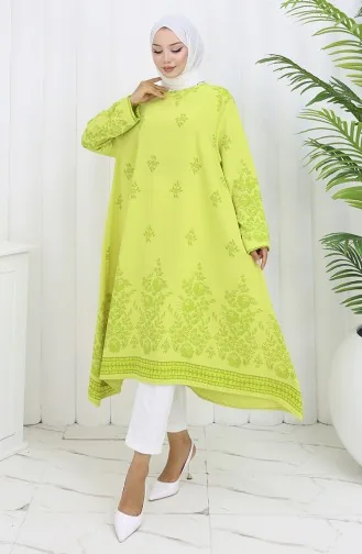 Gemusterte Tunika 1012-02 Ölgrün 1012-02