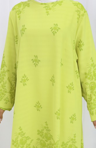 Desenli Tunik 1012-02 Yağ Yeşili