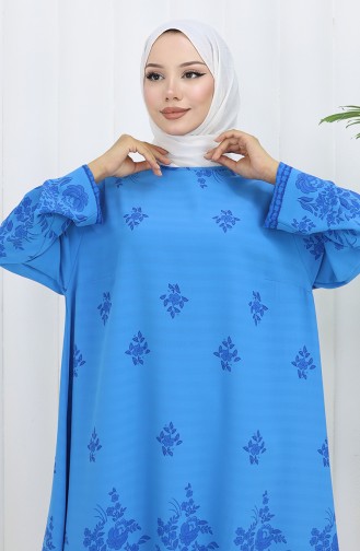 Desenli Tunik 1012-03 Mavi
