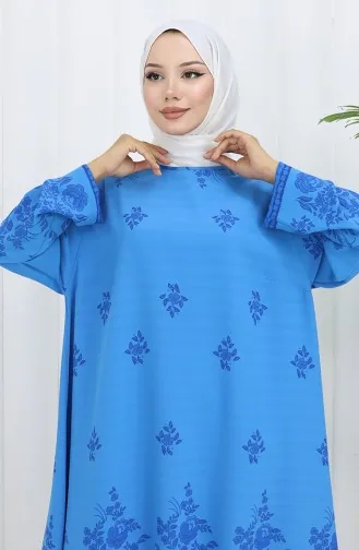 Desenli Tunik 1012-03 Mavi