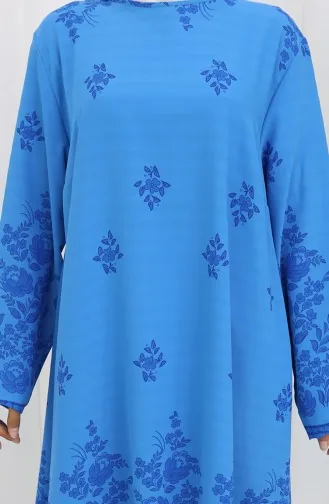 Desenli Tunik 1012-03 Mavi