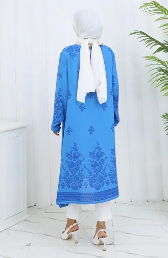 Desenli Tunik 1012-03 Mavi