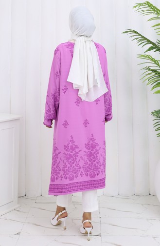 Desenli Tunik 1012-07 Gül Kurusu