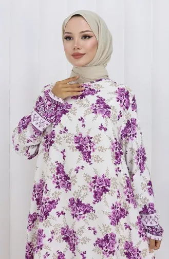 Gemusterte Tunika Aus Viskosestoff 1013-01 Lila 1013-01