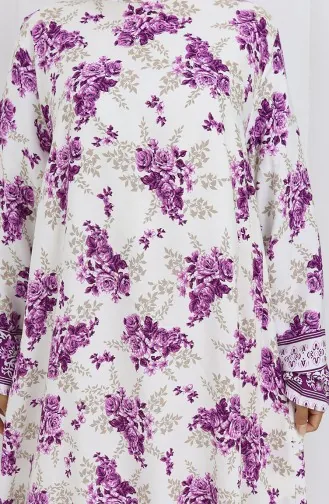 Gemusterte Tunika Aus Viskosestoff 1013-01 Lila 1013-01