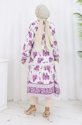 Gemusterte Tunika Aus Viskosestoff 1013-01 Lila 1013-01