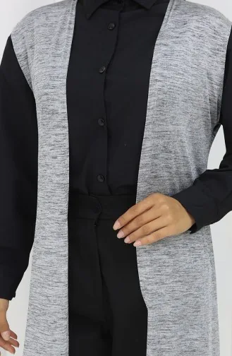 Eenvoudig Lang Gedrapeerd Seizoensgebonden Lycra Vest Damesvest Plus Size Vest 8762-01 Grijs 8762-01