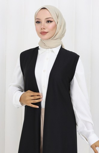 سترة بدون أكمام أسود 8763-01A