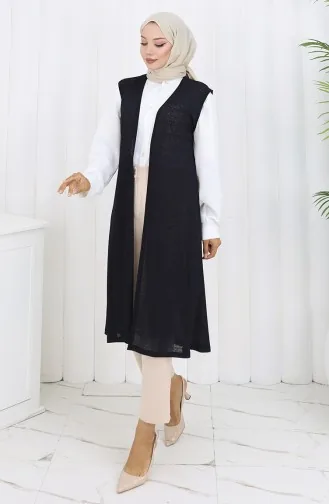 Eenvoudig Dun Basic Lang Vest Damesvest Plus Size Vest 8763-03 Donker Marineblauw 8763-03