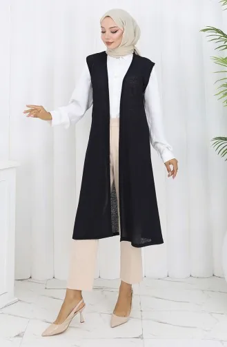 Eenvoudig Dun Basic Lang Vest Damesvest Plus Size Vest 8763-03 Donker Marineblauw 8763-03