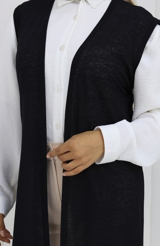 سترة بدون أكمام أزرق داكن 8763-03