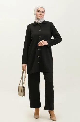 Ensemble Deux Pièces Tunique Et Pantalon Asya 2611-01 Noir 2611-01