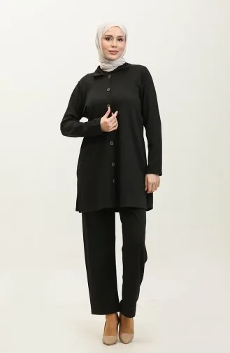 Ensemble Deux Pièces Tunique Et Pantalon Asya 2611-01 Noir 2611-01