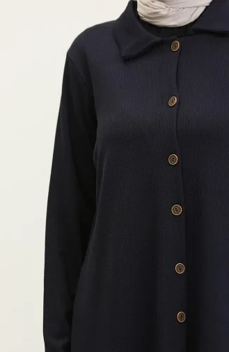 بدلة تونيك وبنطلون من قطعتين من آسيا 2611-02 أزرق داكن 2611-02