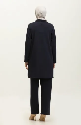 بدلة تونيك وبنطلون من قطعتين من آسيا 2611-02 أزرق داكن 2611-02