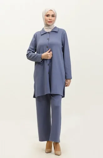Ensemble Deux Pièces Tunique Et Pantalon Asya 2611-06 Bleu 2611-06