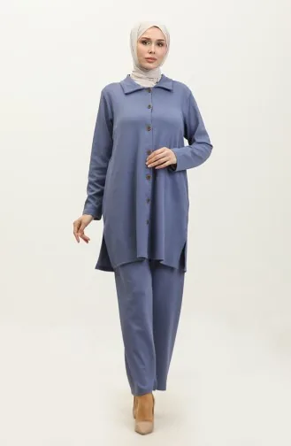 Ensemble Deux Pièces Tunique Et Pantalon Asya 2611-06 Bleu 2611-06