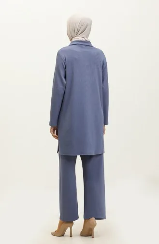 Ensemble Deux Pièces Tunique Et Pantalon Asya 2611-06 Bleu 2611-06