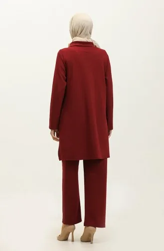 Ensemble Deux Pièces Tunique Et Pantalon Asya 2611-07 Bordeaux 2611-07