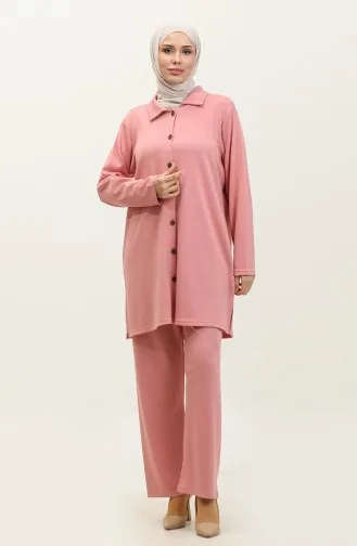 Ensemble Deux Pièces Tunique Et Pantalon Asiatique 2611-09 Poudre 2611-09