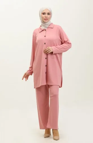 Ensemble Deux Pièces Tunique Et Pantalon Asiatique 2611-09 Poudre 2611-09