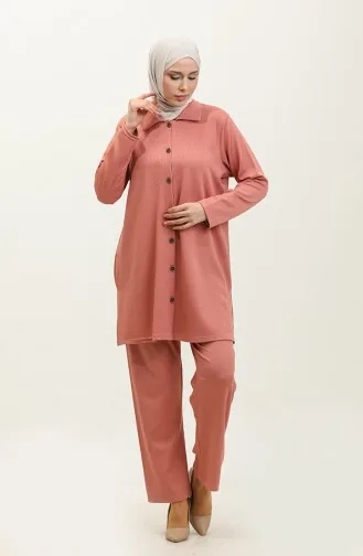 Ensemble Deux Pièces Tunique Et Pantalon Asiatique 2611-10 Rose 2611-10
