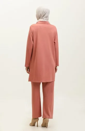 Ensemble Deux Pièces Tunique Et Pantalon Asiatique 2611-10 Rose 2611-10