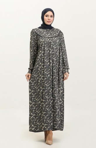 Plus-size Viscose Jurk Met Patroon 4473D-02 Marineblauw 4473D-02