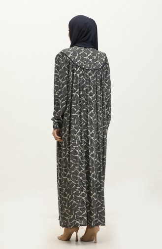 Plus-size Viscose Jurk Met Patroon 4473D-02 Marineblauw 4473D-02