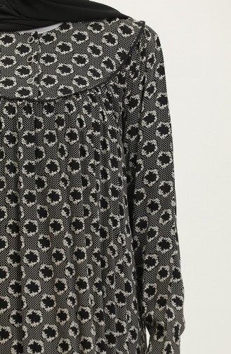 Plus-size Viscose Jurk Met Patroon 4473E-01 Zwart 4473E-01