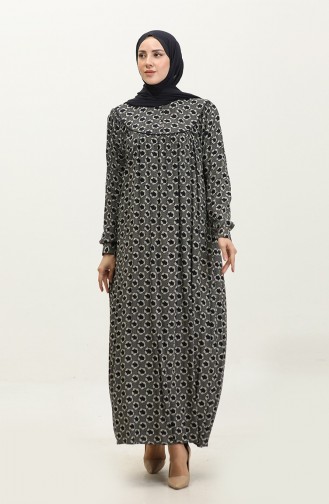 Plus-size Viscose Jurk Met Patroon 4473E-02 Marineblauw 4473E-02