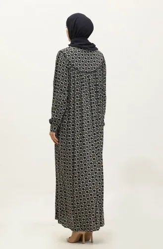 Gemustertes Viskosekleid In Übergröße 4473E-02 Marineblau 4473E-02