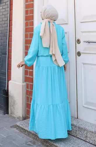 Zweiteiliger Anzug Mit Elastischen Ärmeln Und Reißverschluss 0129-18 Türkis 0129-18