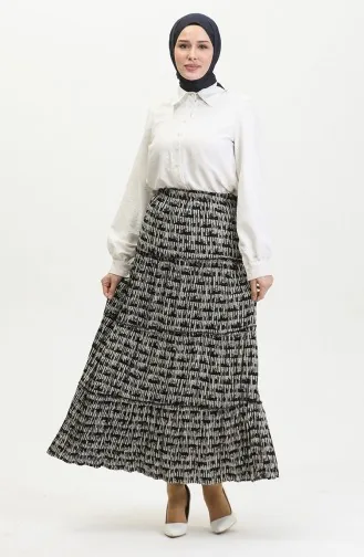 تنورة ألميلا غجرية من الفيسكوز 3161-03 سوداء 3161-03