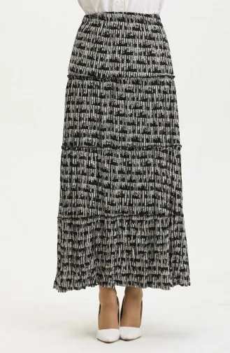 تنورة ألميلا غجرية من الفيسكوز 3161-03 سوداء 3161-03