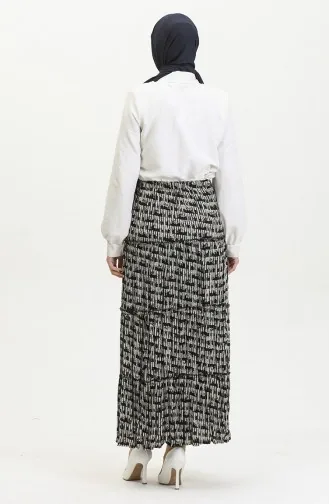 تنورة ألميلا غجرية من الفيسكوز 3161-03 سوداء 3161-03