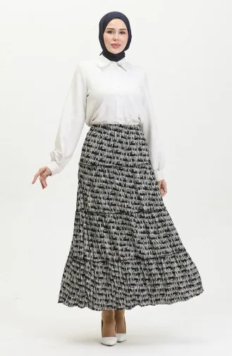 Almila Çingene Viskon Etek 3161-04 Lacivert