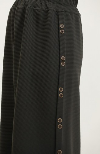Übergröße Rock Mit Knopfdetail 4206-05 Khaki 4206-05
