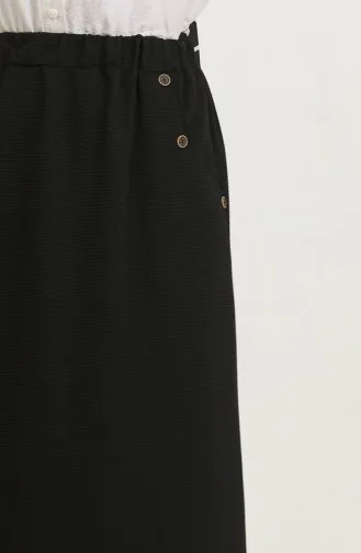 Grosse Grösse Rock Mit Knopfdetail 4208-01 Schwarz 4208-01