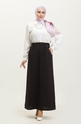 Jupe Boutonnée Grande Taille 4208-03 Prune 4208-03