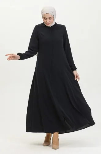 Gepatroonde Adel Mevlana Abaya 3018-02 Marineblauw 3018-02