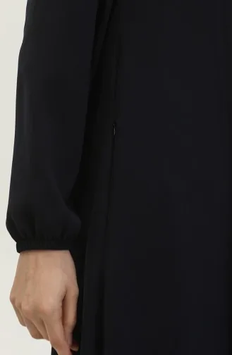 Gepatroonde Adel Mevlana Abaya 3018-02 Marineblauw 3018-02