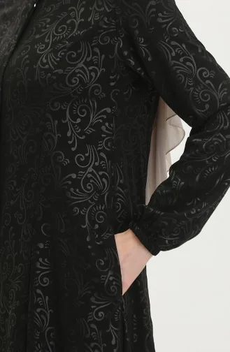 Desenli Adel Mevlana Ferace 3018A-01 Siyah