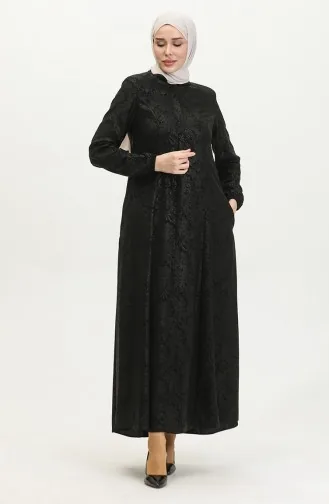 Adel Mevlana Abaya 3018B-01 Zwart Met Patroon 3018B-01