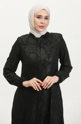 Adel Mevlana Abaya 3018B-01 Zwart Met Patroon 3018B-01