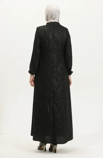 Adel Mevlana Abaya 3018B-01 Zwart Met Patroon 3018B-01