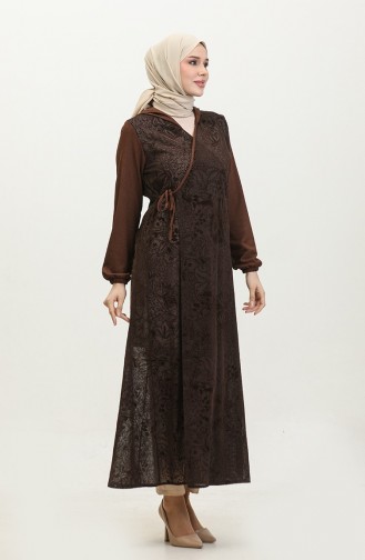 Lace Covered Tie-Down Cape 4481C-01 Brown 4481C-01