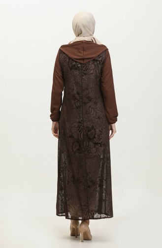 Lace Covered Tie-Down Cape 4481C-01 Brown 4481C-01